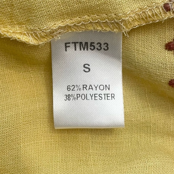 THML Embroidered Smocked Boho Top in Yellow-Gold - Picture 10 of 10